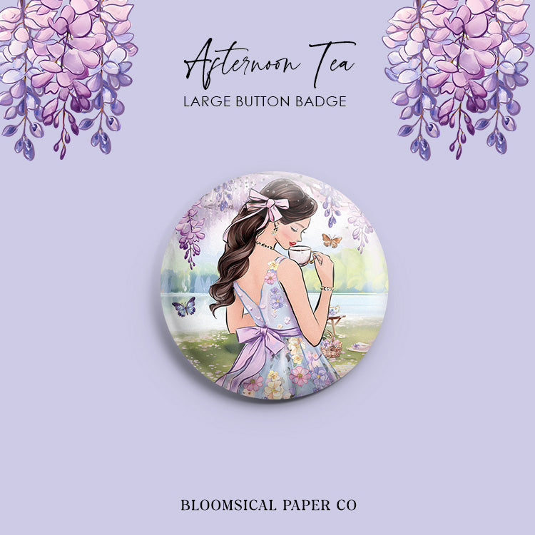 Afternoon Tea Custom Button Badge - Large 58mm