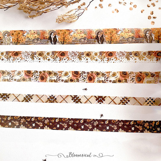 Autumn Lake Washi Tape Collection Bronze Foil - Restock
