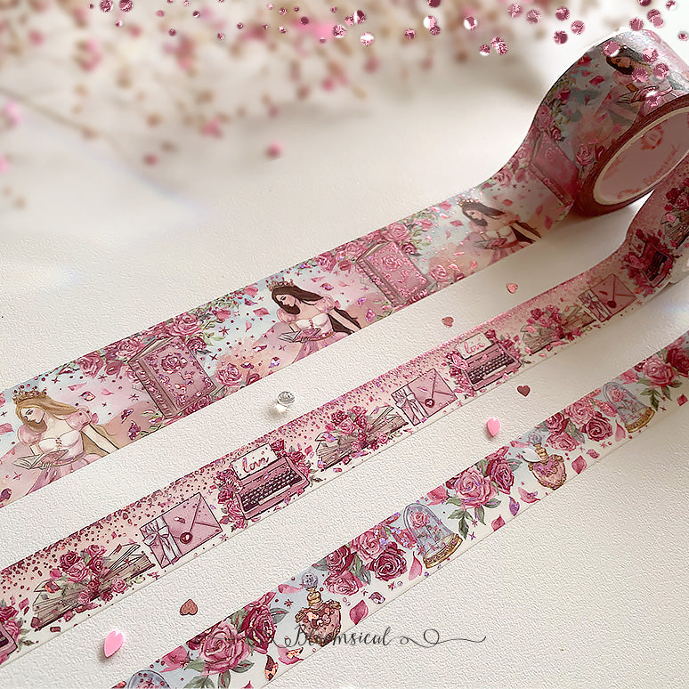 Belle v2 Washi Tape Collection | Rose Confetti Holo Foil