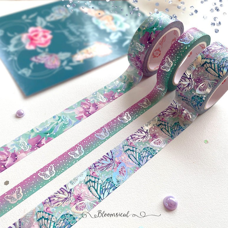 Butterfly Fantasy v3 Washi Tape Collection Silver Holo Foil