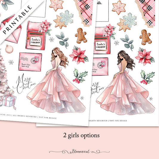 Dear Santa PRINTABLE Stickers for Journaling & Planner Decoration