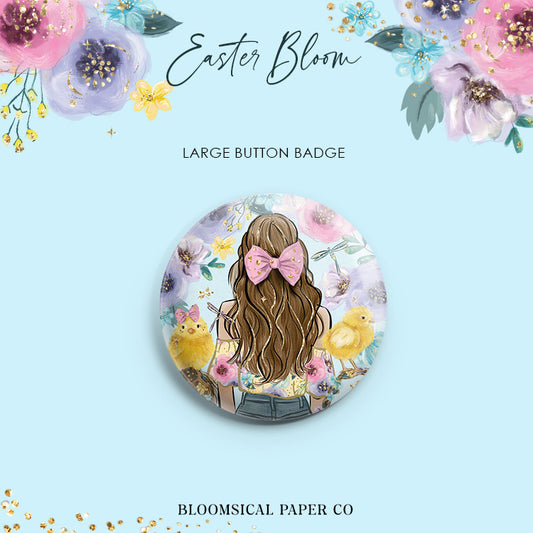 Easter Bloom Custom Button Badge - Large 58mm