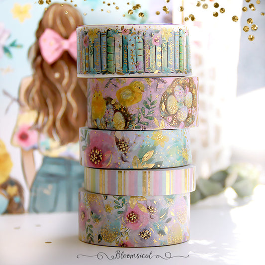 Easter Bloom - Washi Tape Collection Confetti Gold Holo Foil