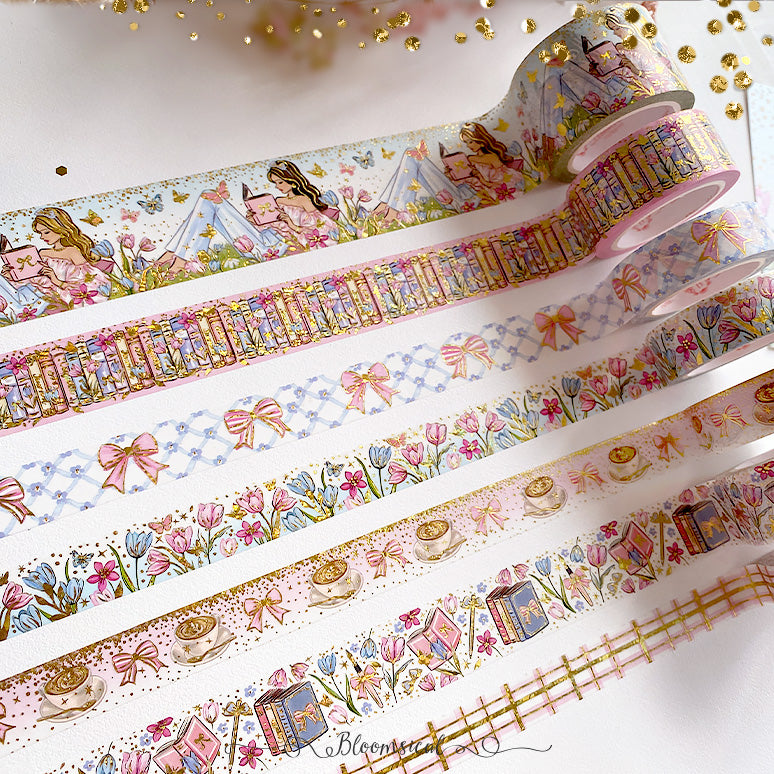 Jardin Coquette Washi Tape Collection Confetti Gold Holo Foil