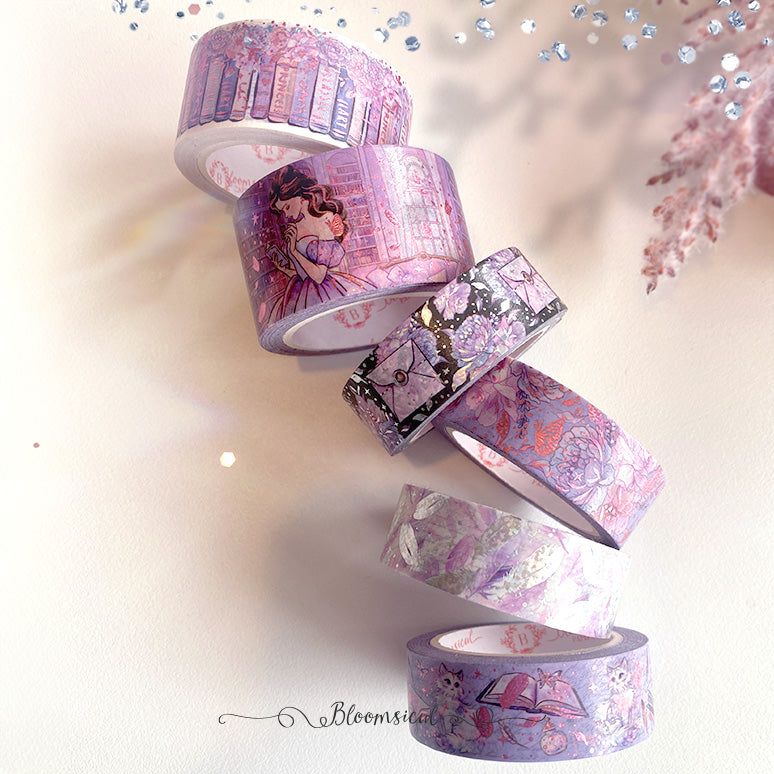 Princess Academia Washi Tape Collection Rose Purple Foil | PRESALE