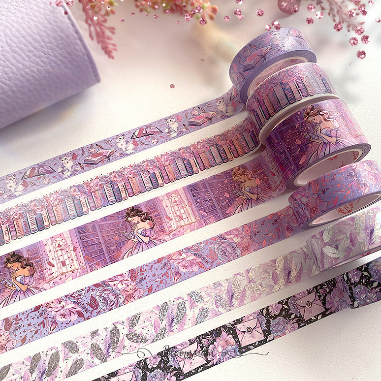 Princess Academia Washi Tape Collection Rose Purple Foil | PRESALE