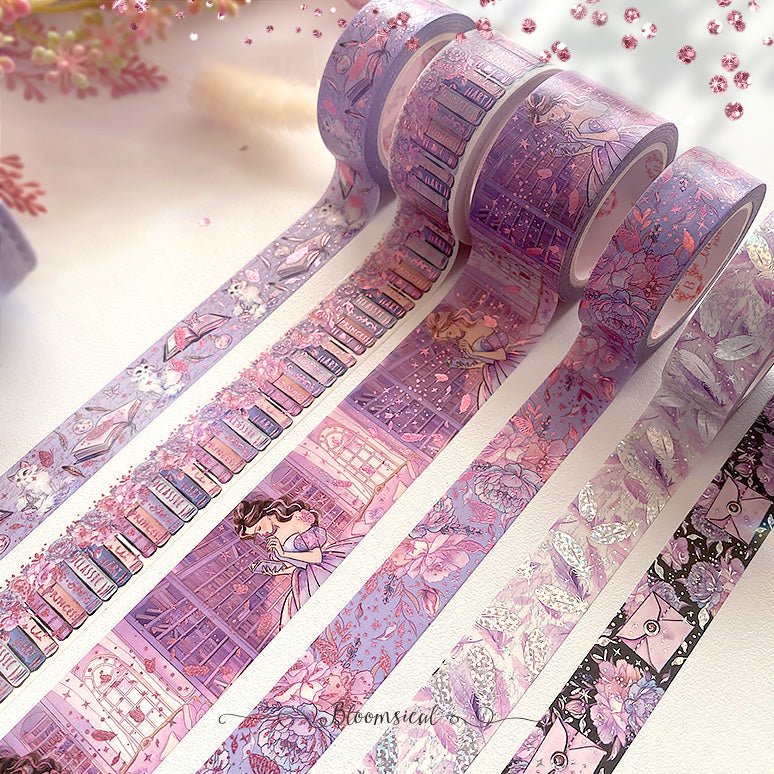 Princess Academia Washi Tape Collection Rose Purple Foil | PRESALE