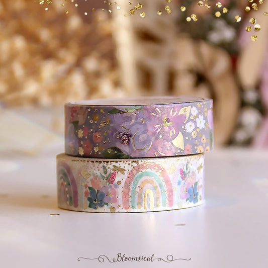 Over the Rainbow Washi Tape Duo - Light Gold Foil