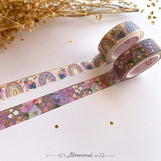 Over the Rainbow Washi Tape Duo - Light Gold Foil