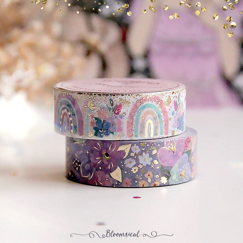 Over the Rainbow Washi Tape Duo - Light Gold Foil