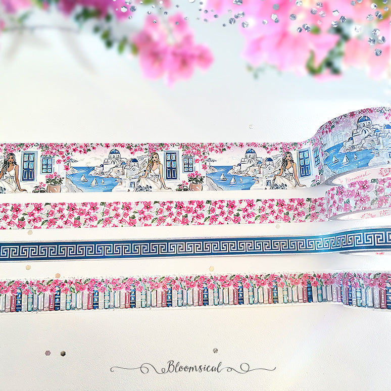 Santorini Washi Tape Collection Silver Holo Foil