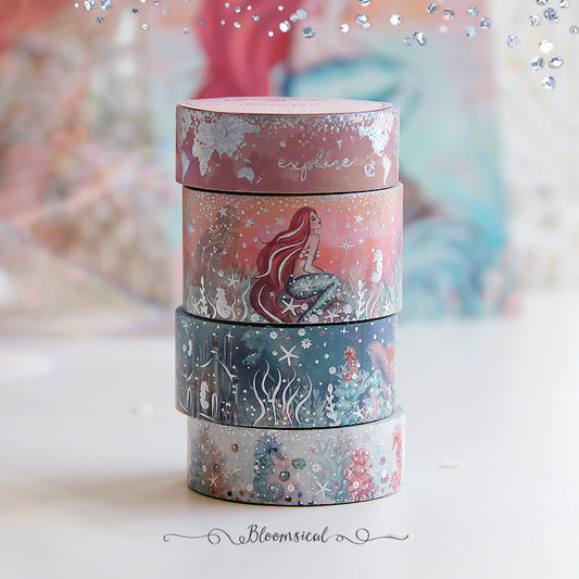 Sunset Mermaid Washi Tape Collection | Confetti Holo Foil | Slightly OOPS