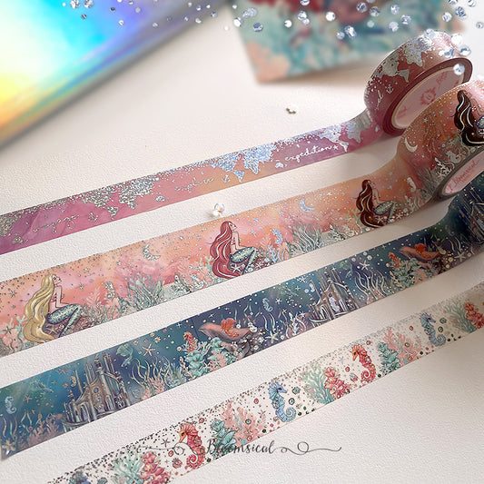 Sunset Mermaid Washi Tape Collection | Confetti Holo Foil | Slightly OOPS