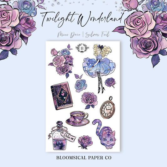 Twilight Wonderland Mini Deco Sticker Sheet Silver Foil