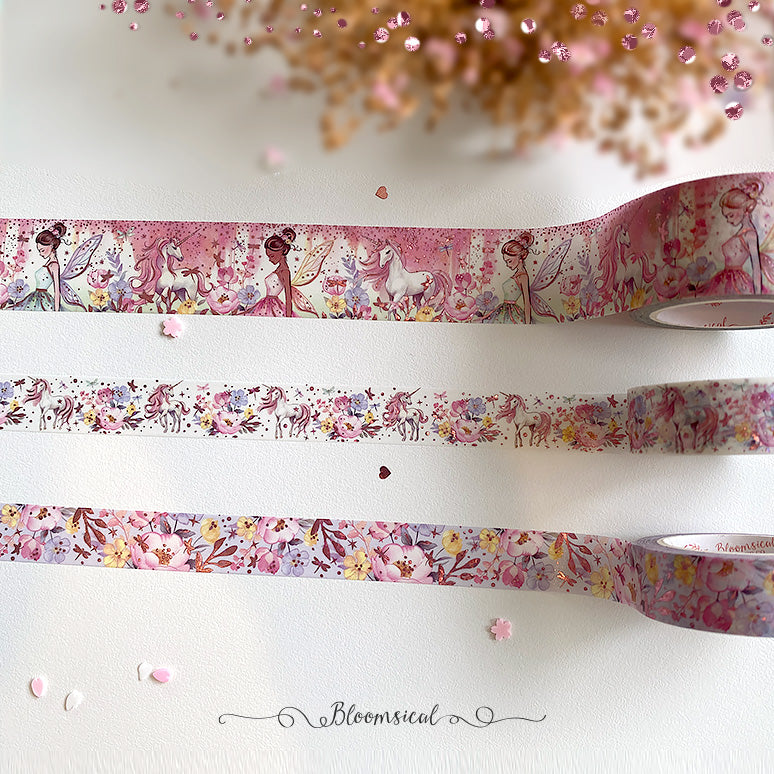 Unicorn Fairy Washi Tape Collection | Rose Confetti Holo Foil