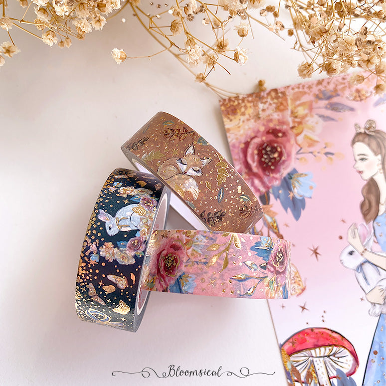 Wonderland v2 - Washi Tape Collection Bronze Foil