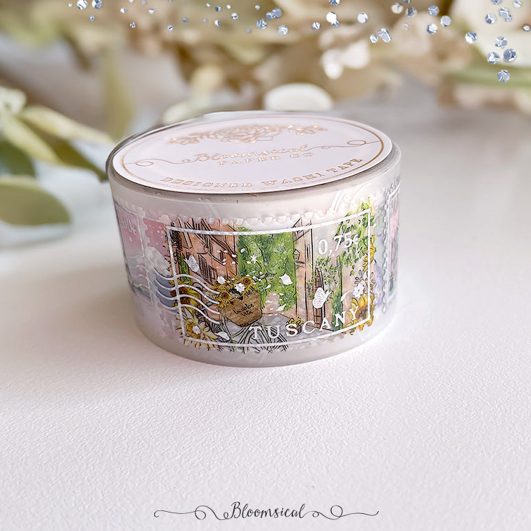 Around the World Stamps PET Tape Collection Confetti Holo Foil - NEW