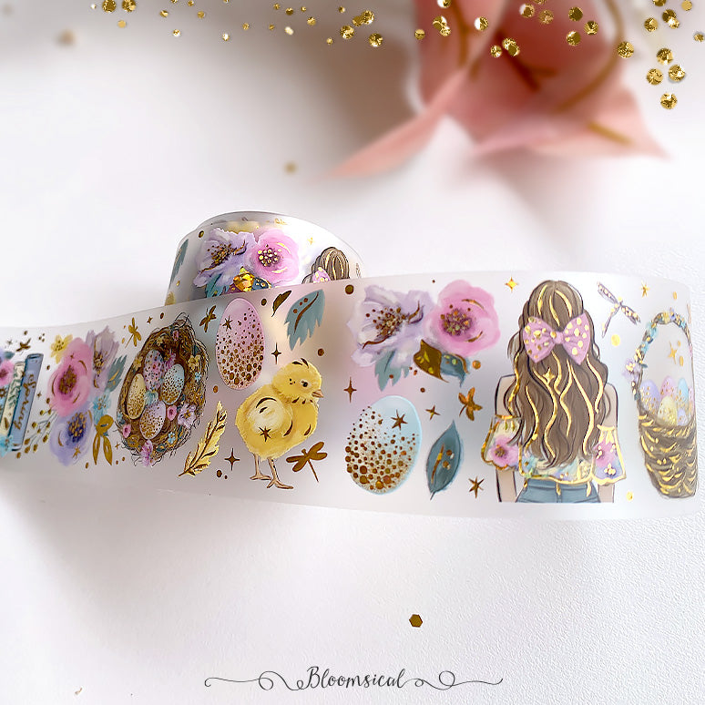 Easter Bloom PET Tape Collection Confetti Gold Holo Foil