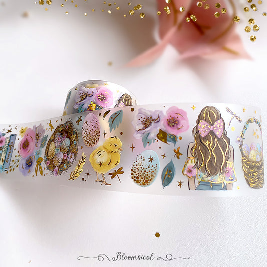 Easter Bloom PET Tape Collection Confetti Gold Holo Foil