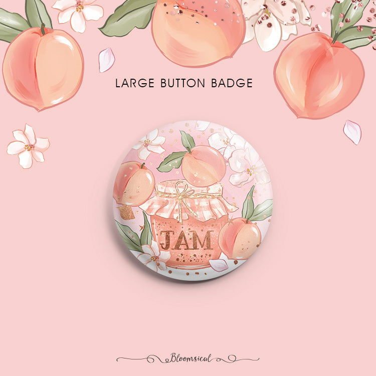 Peach Kissed Custom Button Badge - Large 58mm