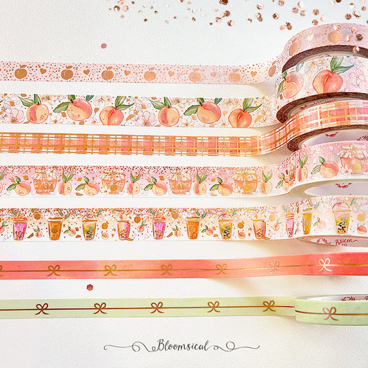 Peach Kissed Washi Tape Collection Rose Gold Foil