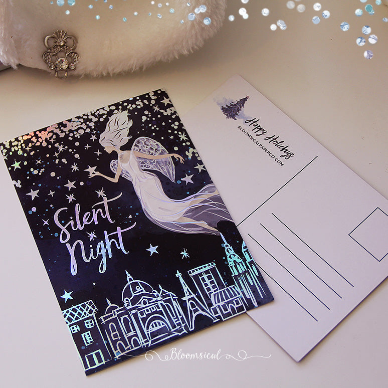 holographic foil card Angels Postcard / Journaling Card Holographic Foil – Bloomsical Paper Co