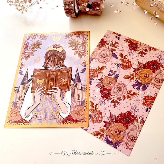 Autumn Fairytale Journaling Card | Rose Gold Foil (Matte)
