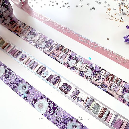 Booklover Washi Tape Collection Silver Holo Foil