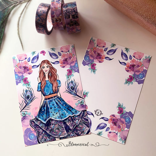 Midnight Feathers Journaling Card