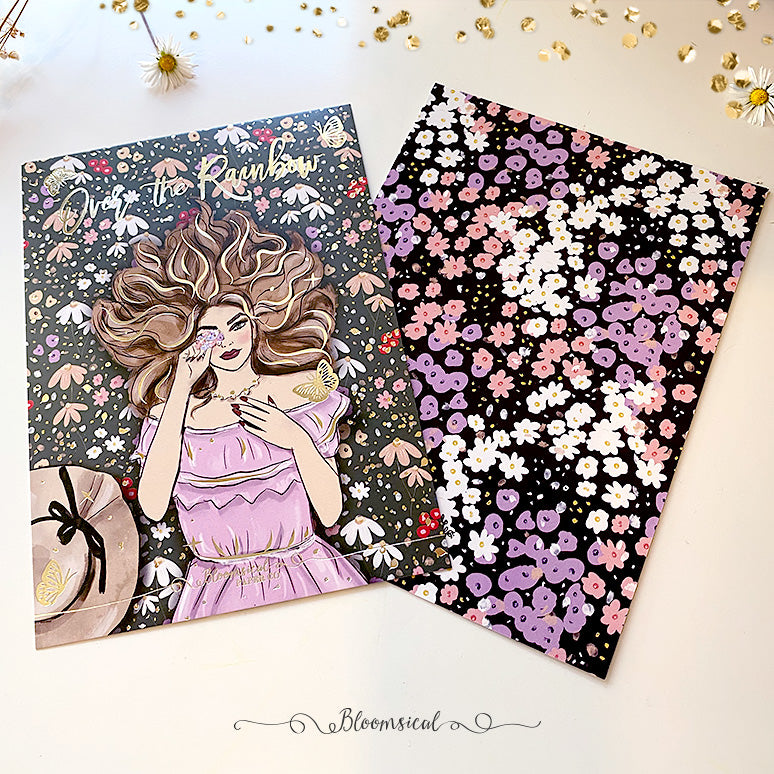 Over The Rainbow Journaling Card - Light Gold