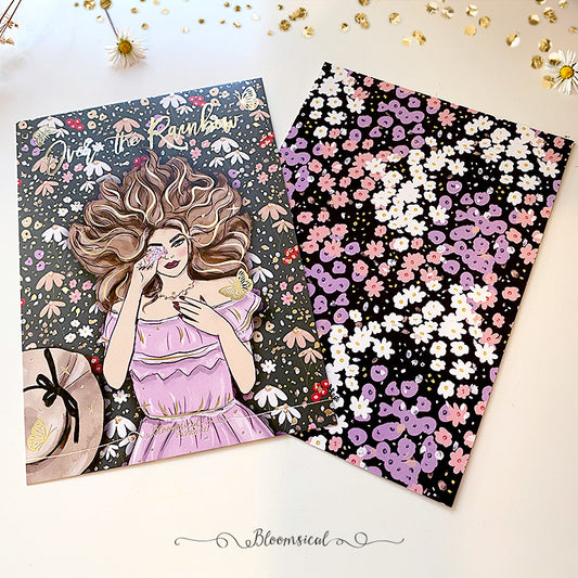 Over The Rainbow Journaling Card - Light Gold