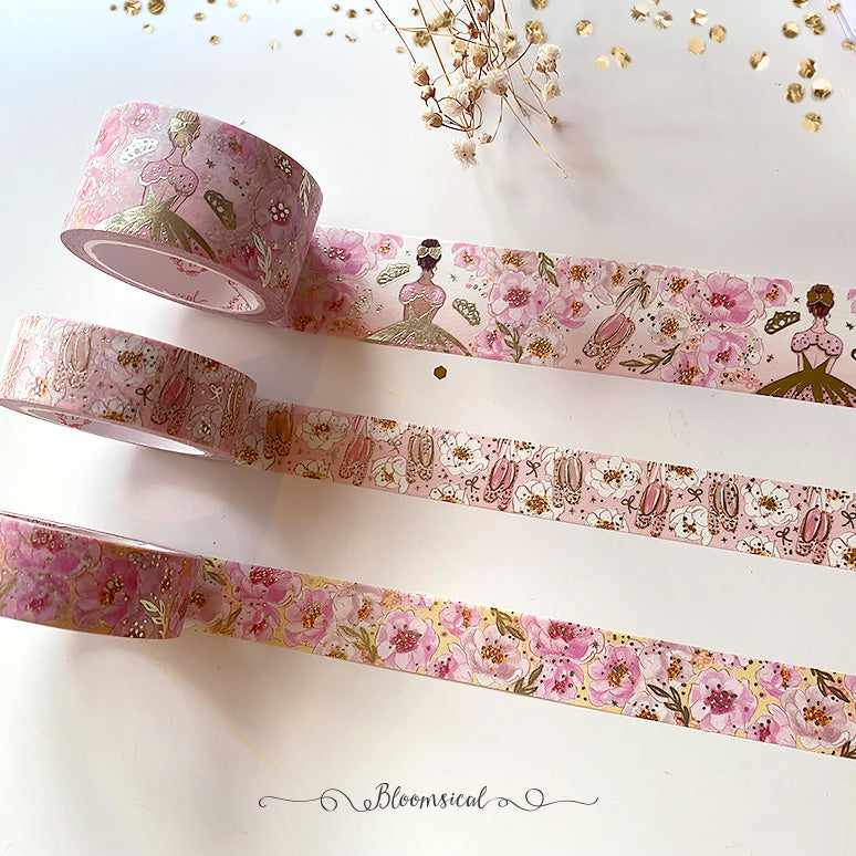 Princess Ballerina Washi Tape Collection Light Gold Foil