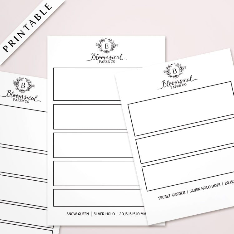 Printable Washi Swatch Template FREE
