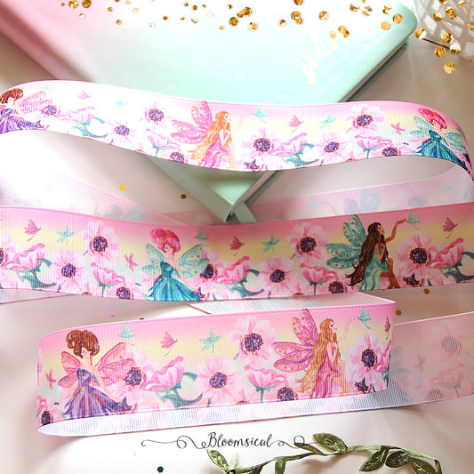 Rainbow Fairies Grosgrain Printed Ribbon