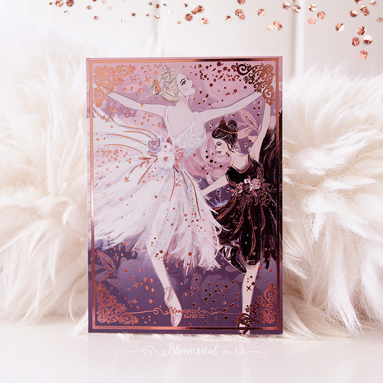 Sunset Rose Journaling Card with Rose Gold Foil Accents
