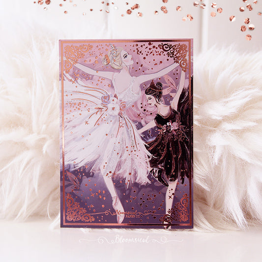 Sunset Rose Journaling Card with Rose Gold Foil Accents