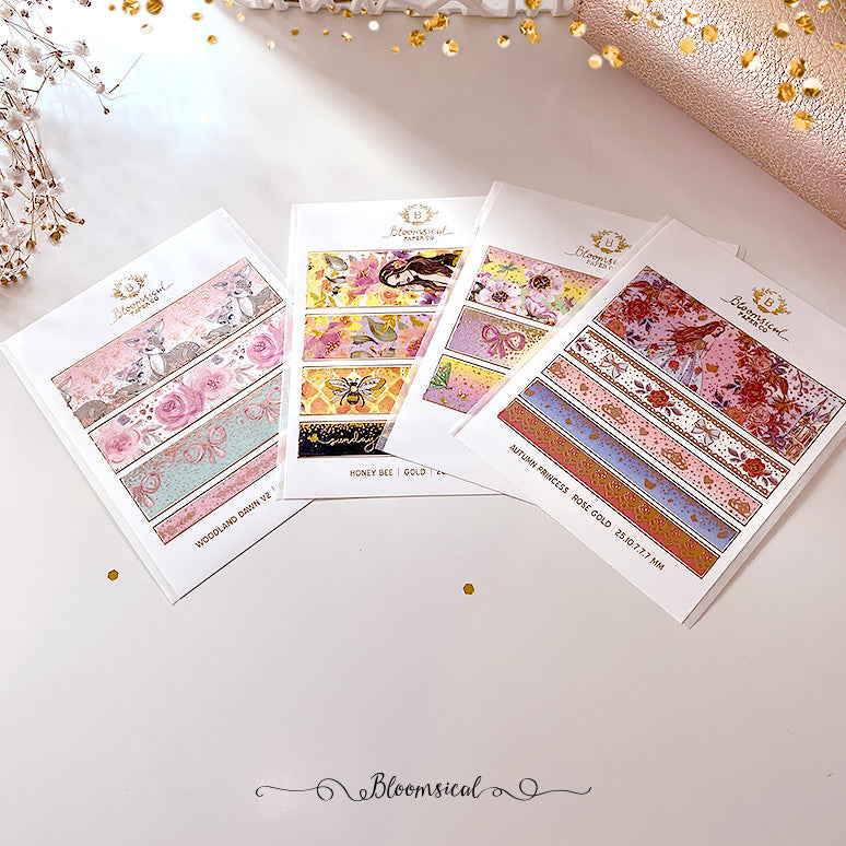 Foiled Washi Collection Swatch Sticker Template | Washi Tape NOT included