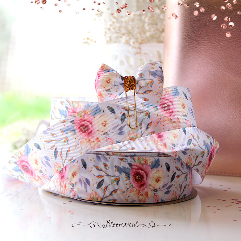 Wonderland Floral Grosgrain Printed Ribbon