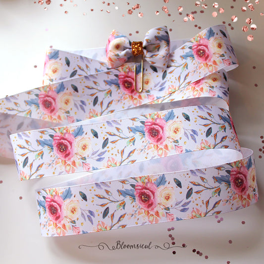 Wonderland Floral Grosgrain Printed Ribbon