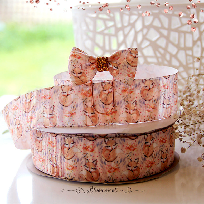 Wonderland Foxy Grosgrain Printed Ribbon