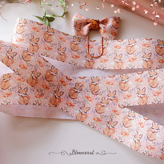 Wonderland Foxy Grosgrain Printed Ribbon