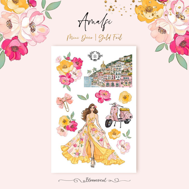 Amalfi Mini Deco Sticker Sheet Gold Foil