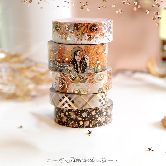 Autumn Lake Washi Tape Collection Bronze Foil - Restock