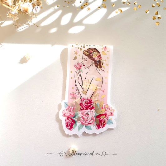 Belle Handcrafted Magnetic Bookmark - Gold Foil