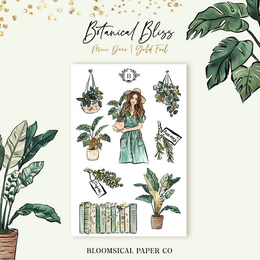 Botanical Bliss Deco Sticker Sheet Gold Foil