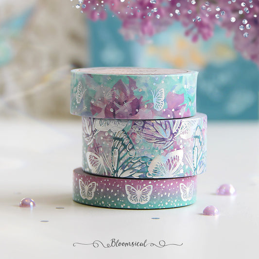 Butterfly Fantasy v3 Washi Tape Collection Silver Holo Foil