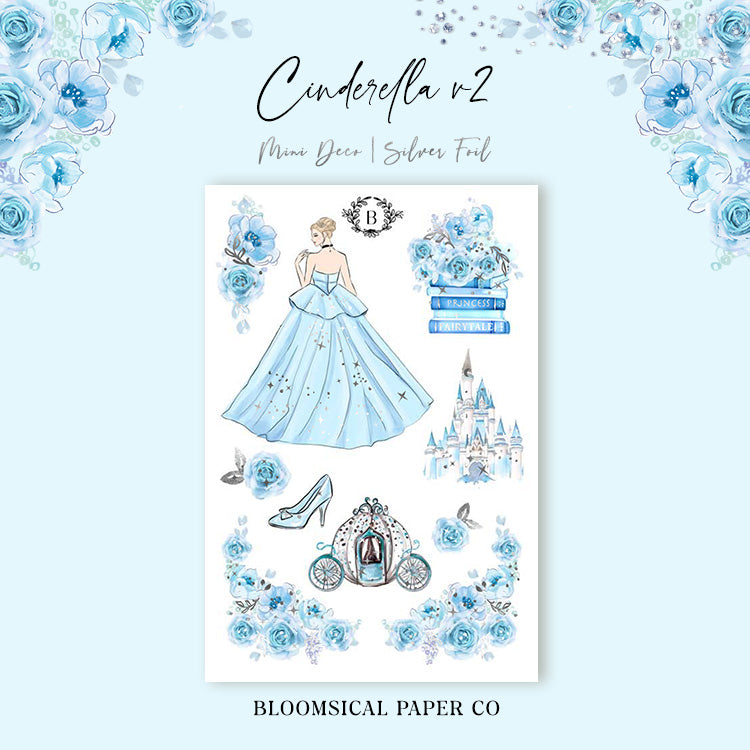 Cinderella v2 Mini Deco Sticker Sheet Silver Foil