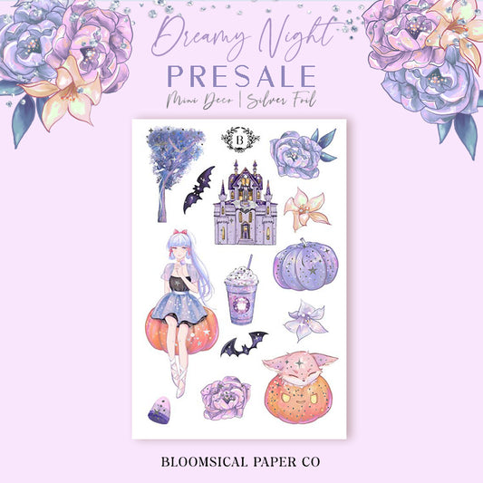 Dreamy Night Mini Deco Sticker Sheet Silver Foil | PRESALE