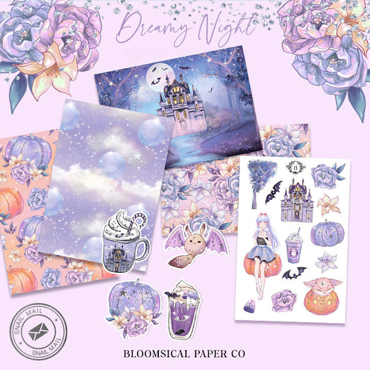 Dreamy Night Snail Mail Bundle + Bonus Washi Sample