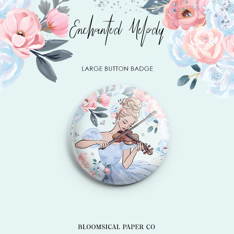 Enchanted Melody Violinist Custom Button Badge - Large 58mm